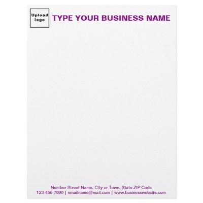 Purple Texts on Header and Footer of Business Letterhead