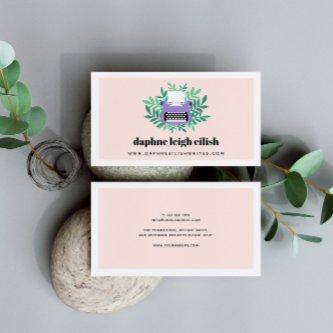 Purple Typewriter Greenery Author Writer