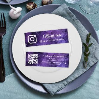 Purple Universe Galaxy Follow Social Media QR Code Mini