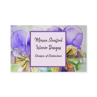 Purple Viola Flowers Watercolour