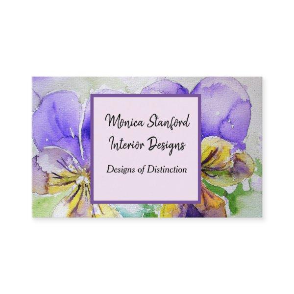 Purple Viola Flowers Watercolour