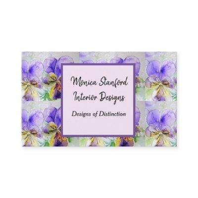 Purple Viola Flowers Watercolour