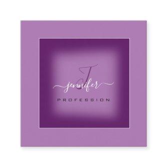 Purple Violet  Makeup Monogram Name Social Logo Square