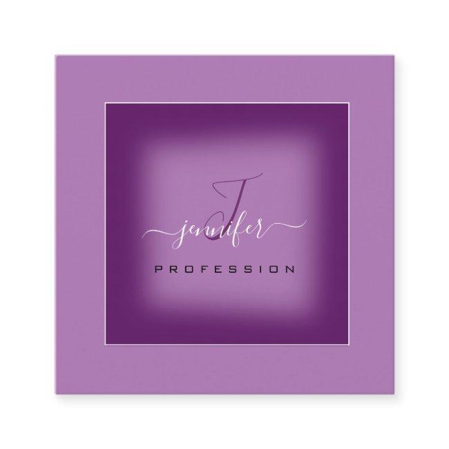 Purple Violet Makeup Monogram Name Social Logo Square