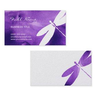 Purple Watercolor Dragonfly