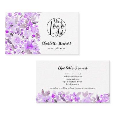 Purple watercolor event planner logo