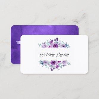 Purple Watercolor Peonies Wedding Registry