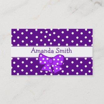 Purple & White Polka Dot Girl's Play Date Card
