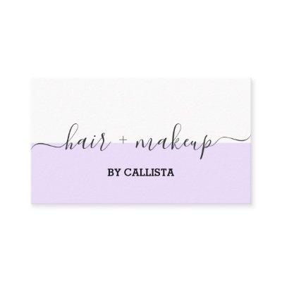 Purple White Script Hair Makeup