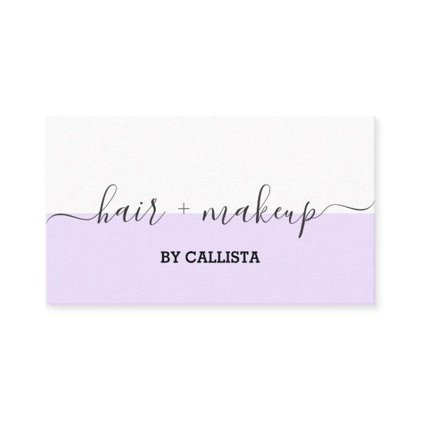 Purple White Script Hair Makeup
