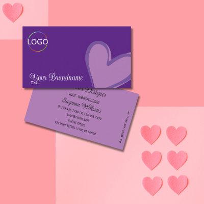 Purple with Gorgeous Lilac Heart and Logo Modern