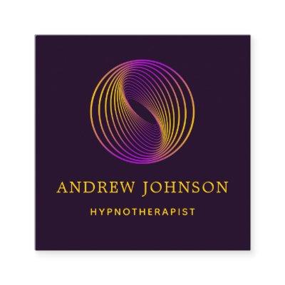 Purple Yellow Sound Wave Hypnotherapy Minimalist  Square