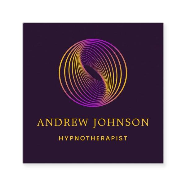Purple Yellow Sound Wave Hypnotherapy Minimalist  Square