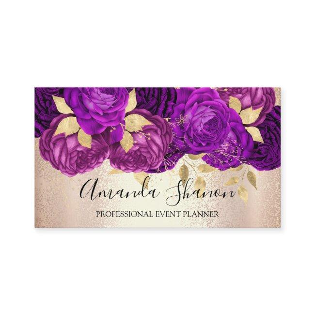 PurpleRose Gold Flowers Logo Event Planner QR Code