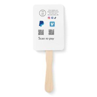 Q R code PayPal venmo scan pay add social media de Hand Fan