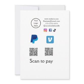 Q R code PayPal venmo scan pay add social media de Holiday Card