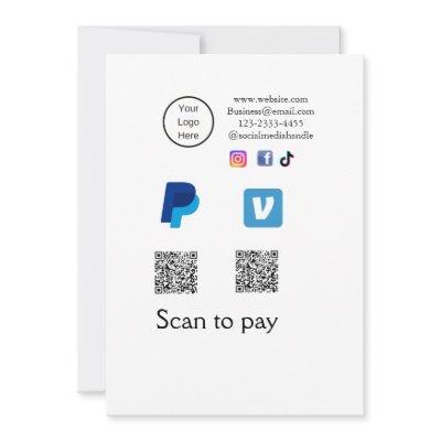 Q R code PayPal venmo scan pay add social media de Invitation