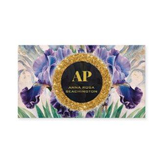 *~ QR AP10  iris Flowers Gold