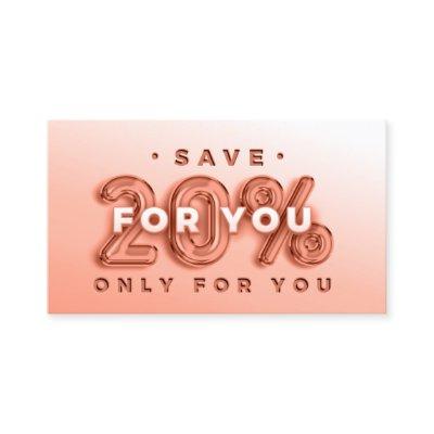QR CODE 20%OFF DICOUNT PROMOTIONAL INSERT ROSE