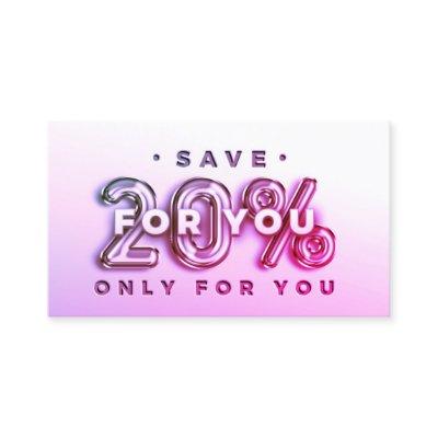 QR CODE 20%OFF DISCOUNT  INSERT THANK PINK