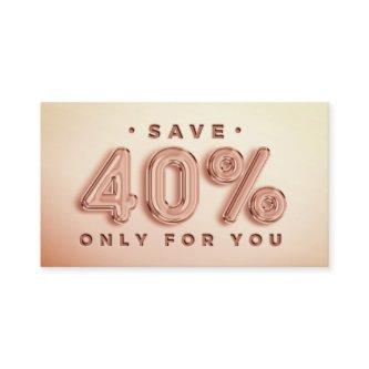 QR CODE 40%OFF DICOUNT PROMOTIONAL ROSE GOLD