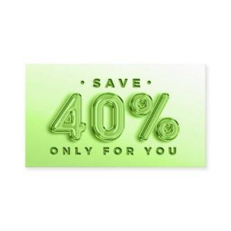 QR CODE 40%OFF DISCOUNT PROMOTIONAL GREEN