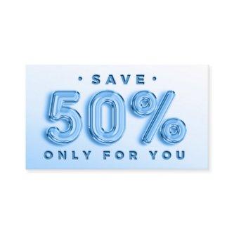 QR CODE 50%OFF DISCOUNT PROMOTIONAL BLUE