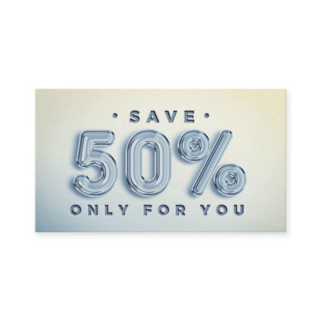 QR CODE 50%OFF DISCOUNT PROMOTIONAL SMOKY BLUE