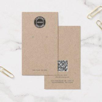 QR Code and Business Logo Earring Display Card
