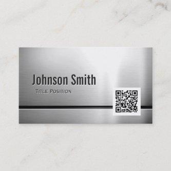 QR Code and Stainless Steel - Brushed Metal Look