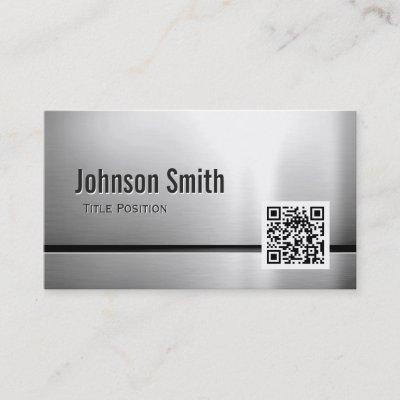 QR Code and Stainless Steel - Brushed Metal Look