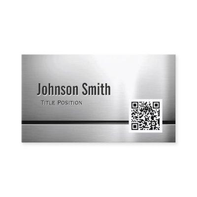 QR Code and Stainless Steel - Brushed Metal Look