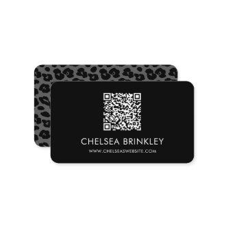 QR Code Black Leopard Print
