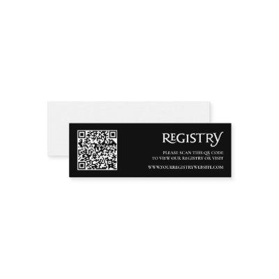 QR Code Black Modern Royal Chic Registry Enclosure Mini