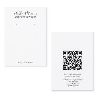 Qr code black white  jewelry earring display