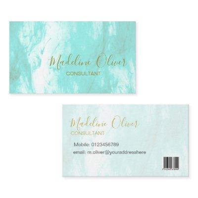 QR Code Blue Aqua Modern Watercolor