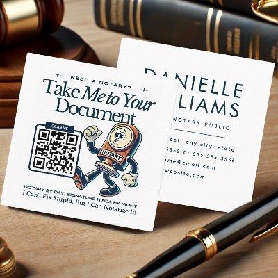 QR Code Brand Character Notary Public Square