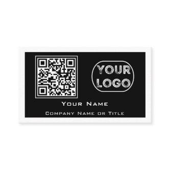 QR Code Business Logo Black Minimalist
