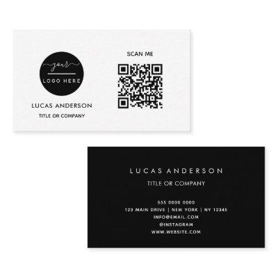 QR Code Business Logo | Black Modern Professional