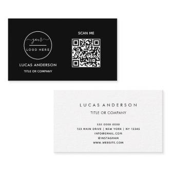 QR Code Business Logo | Black Modern Professional