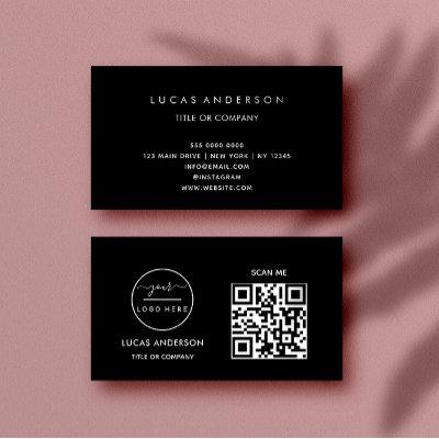 QR Code Business Logo | Black Modern Professional