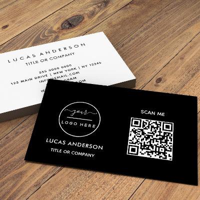 QR Code Business Logo | Black Modern Professional