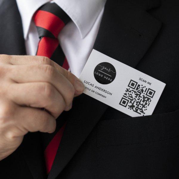 QR Code Business Logo | Black Modern Professional