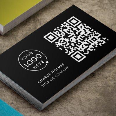 QR Code Business Logo | Black Modern Professional