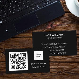 QR Code Business Logo Black Professional Modern
