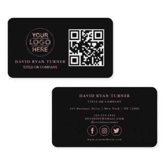 QR Code Business Logo Gold Black Professional