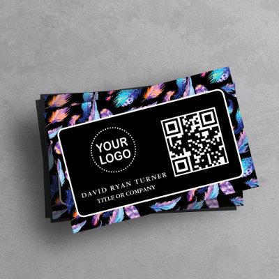 QR Code Business Logo Gold Black Professional