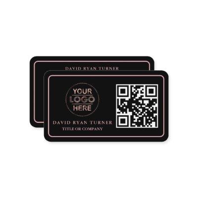 QR Code Business Logo Gold Black Professional