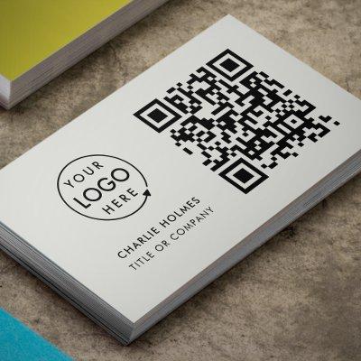 QR Code Business Logo | Minimal Gray Professional