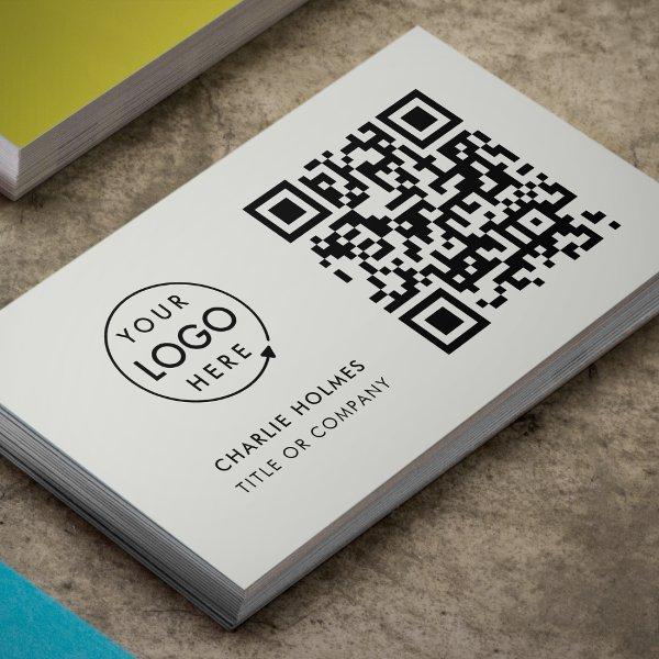QR Code Business Logo | Minimal Gray Professional